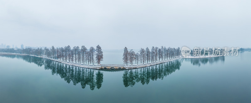 武汉东湖风景区雪景风光