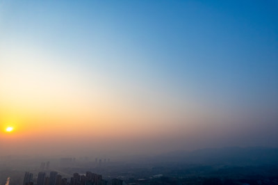 夕阳晚霞日落彩霞航拍摄影图