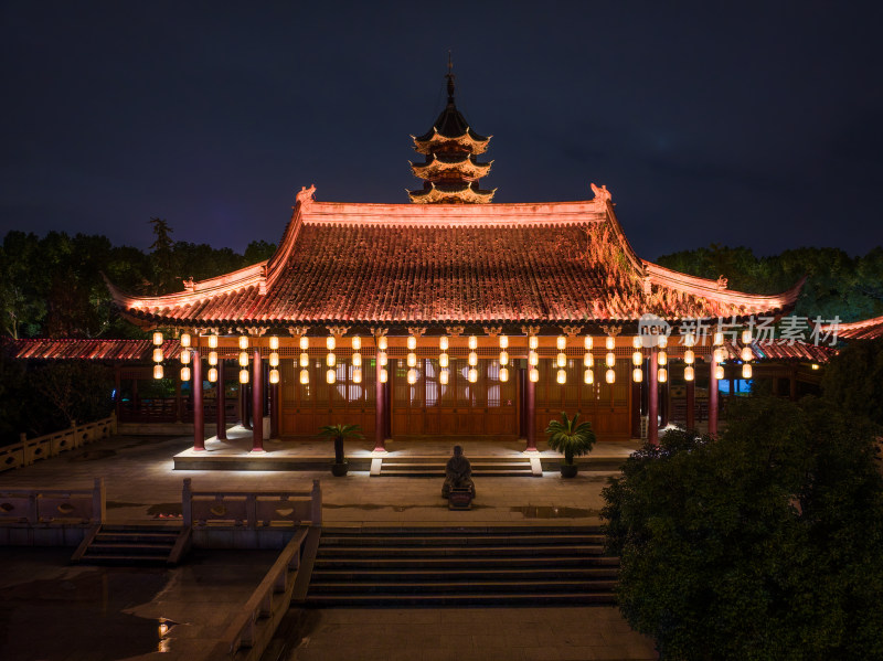 航拍苏州盘门景区中秋灯会夜景