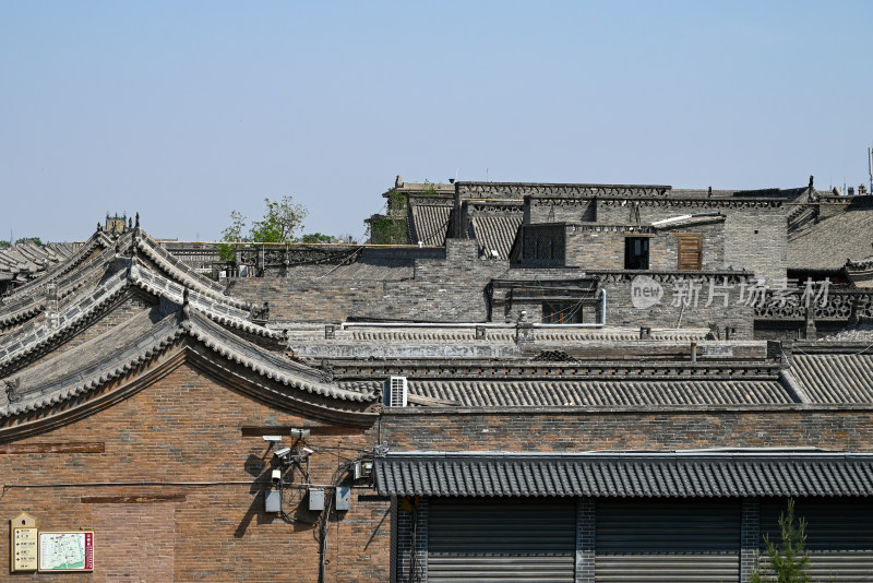 山西平遥古城 俯瞰民居古建筑群