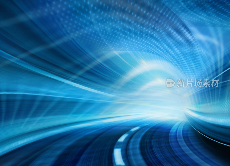 蓝色科技感动感光线背景