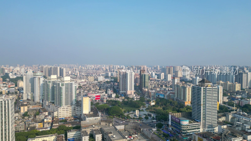 航拍广西北海北部湾广场商圈