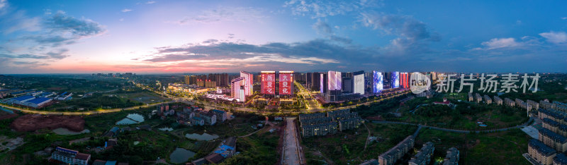 航拍衡阳城市夜景风光