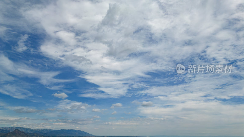 蓝天白云天空景象航拍