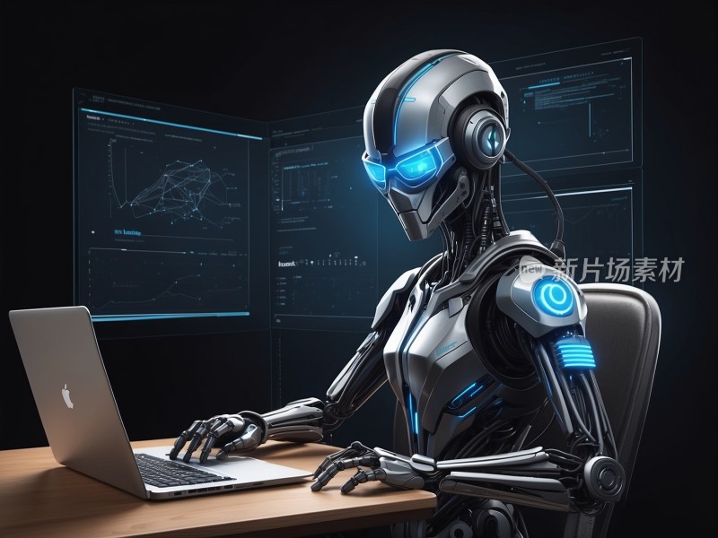 科幻机器人电脑计算机信息人工智能背景