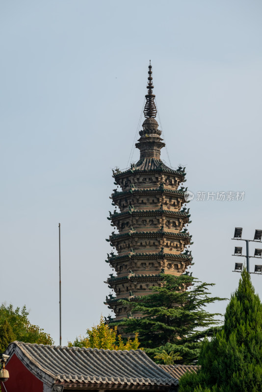 河北石家庄市正定古城临济寺澄灵塔建筑