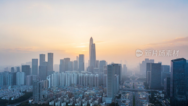 广东省深圳市福田区与罗湖区城市风光