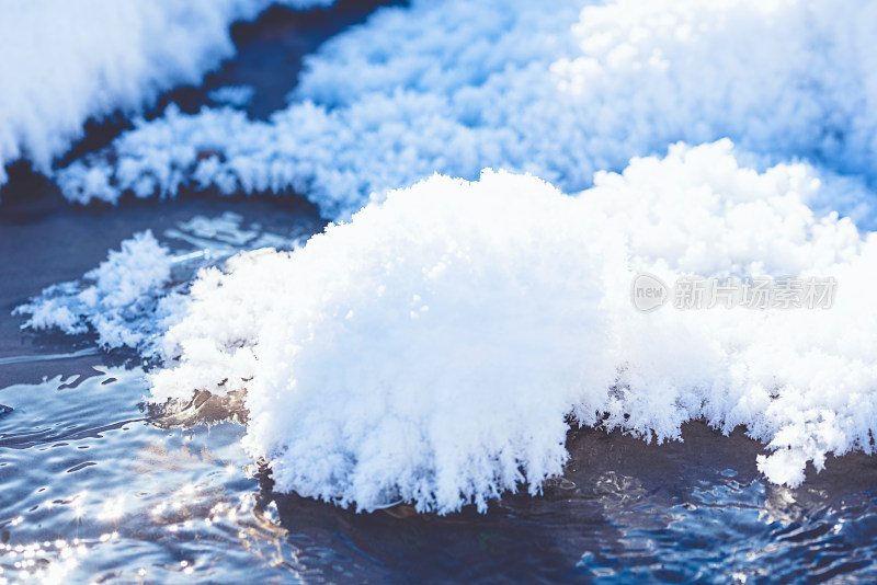 冬季河流积雪户外图片