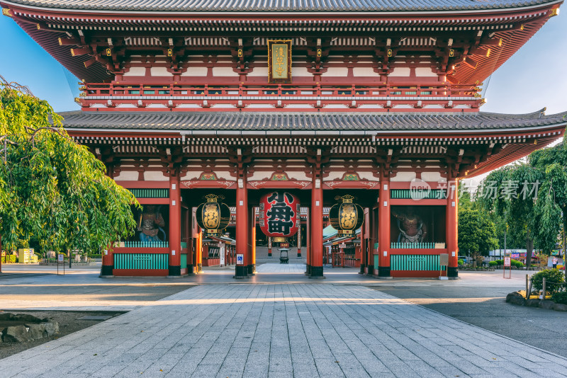 日本东京浅草寺祈福殿古建筑风光