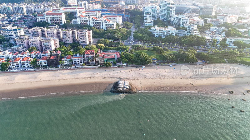 厦门大海海洋沙滩风景航拍图