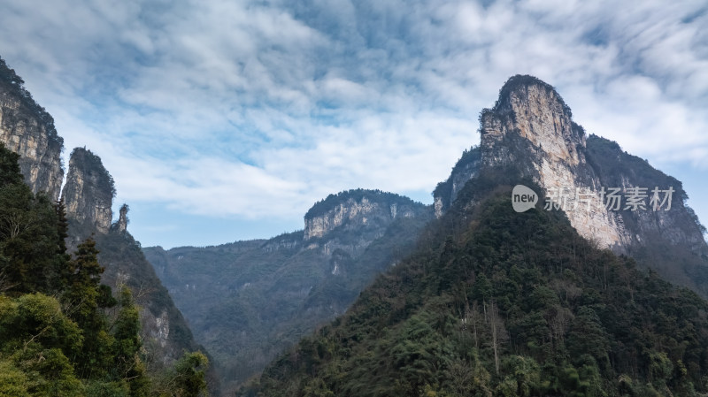 湘西卡斯特地貌山峰自然风景航拍