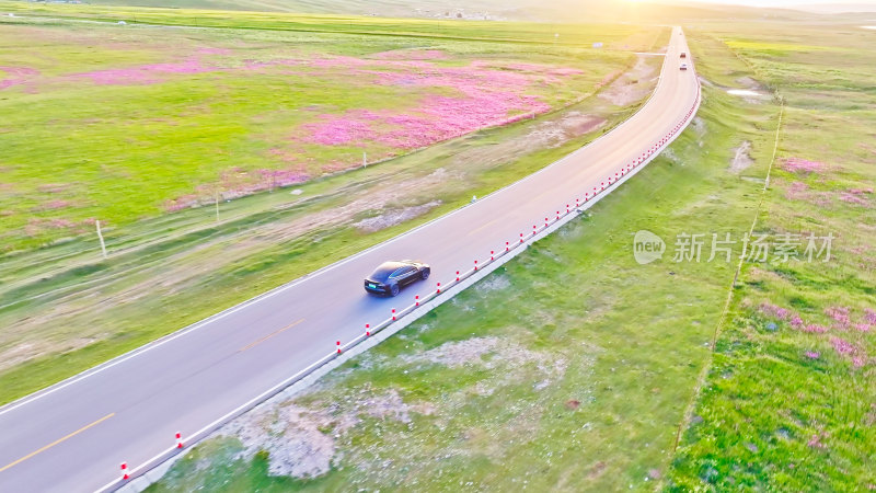 青海湖环湖公路航拍