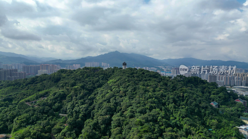 航拍福建龙岩莲花山公园