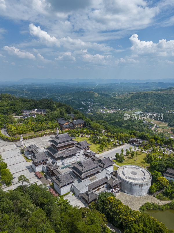 重庆市大足区宝顶山石刻景区航拍