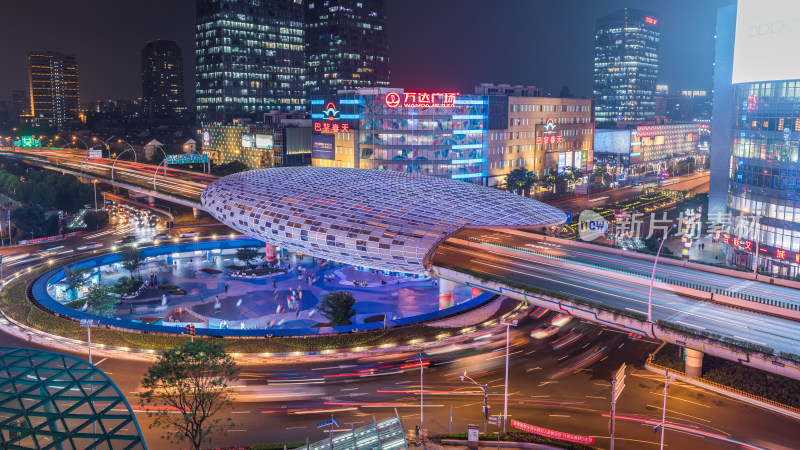 上海杨浦五角场夜景