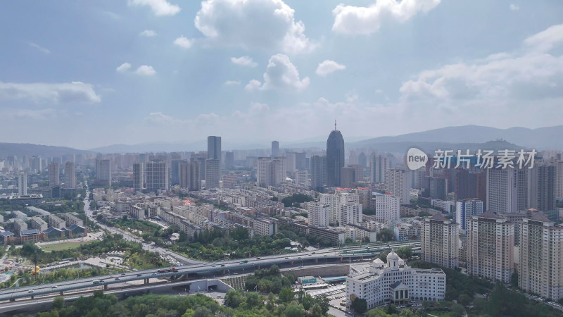 青海西宁大景青海城市建设航拍