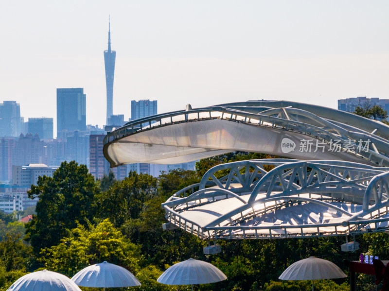 广州云萝植物园实景高空航拍照片