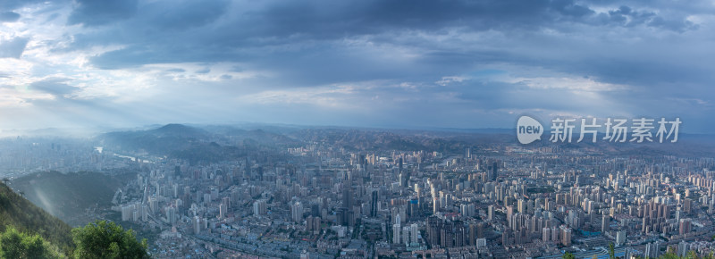 甘肃兰州大场景航拍城市风光