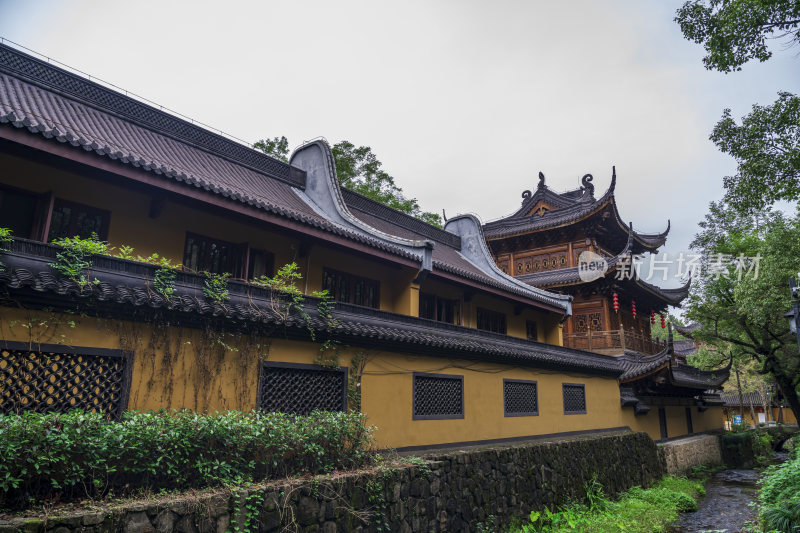 杭州西湖三天竺法镜寺古建筑风景