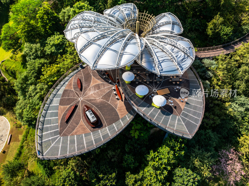 广州云萝植物园实景高空航拍照片