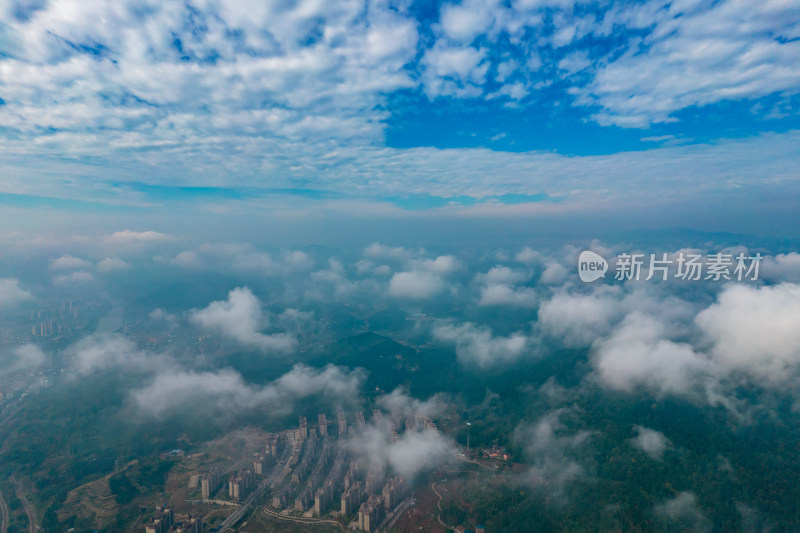 云层之上云海风景航拍摄影图