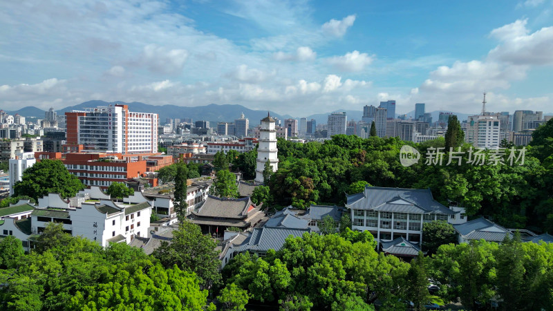 航拍福州定光寺定光塔白塔