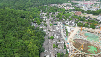 航拍江苏无锡惠山古镇5A景区