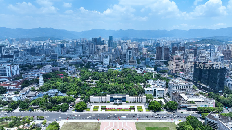 福州五一广场照片航拍福建大剧院于山堂风景