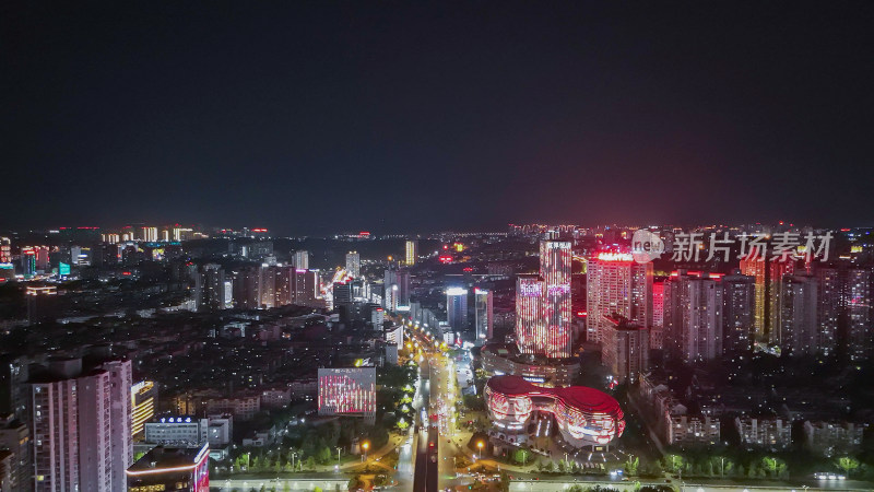 航拍四川泸州夜景泸州蜀泸大道夜景摄影图