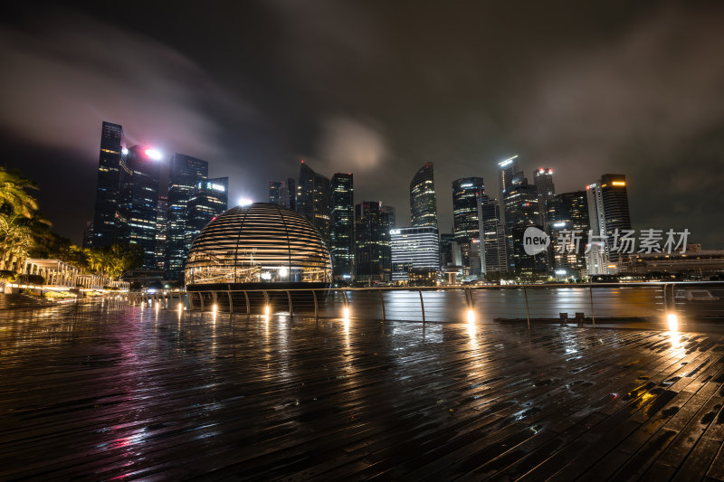 新加坡滨海湾金沙海滨奥林匹克蓝调夜景