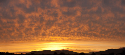 全景夕阳晚霞天空