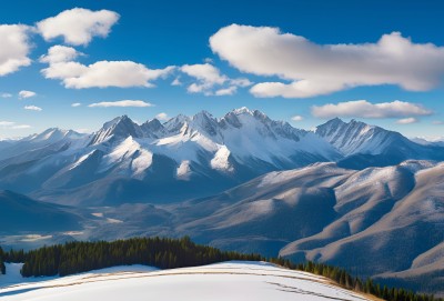 雪山高原草原森林风景