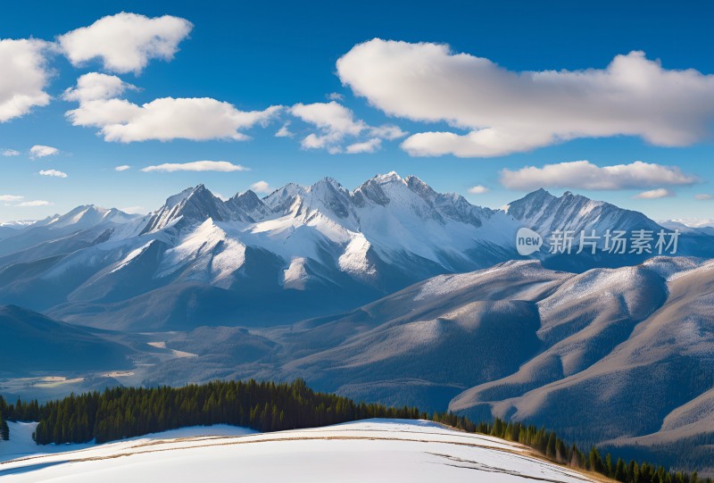 雪山高原草原森林风景