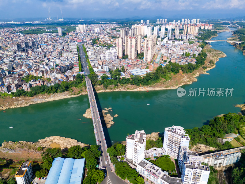 广西来宾城市大景航拍图