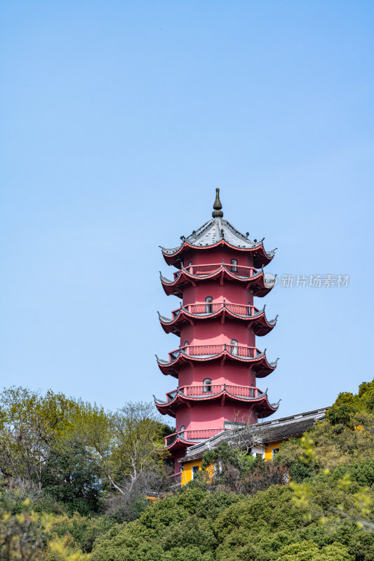 早春的无锡惠山古镇景点景观