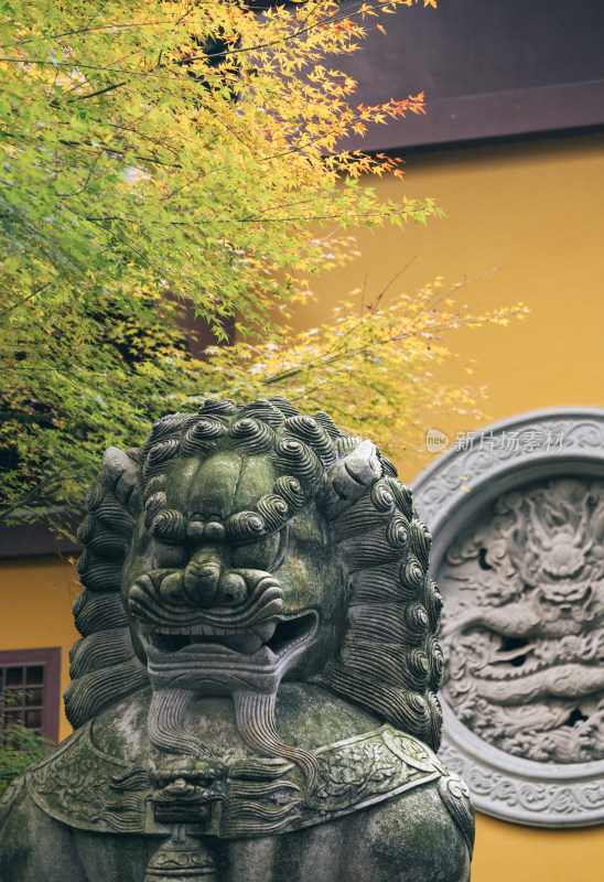 杭州永福寺寺庙石狮子