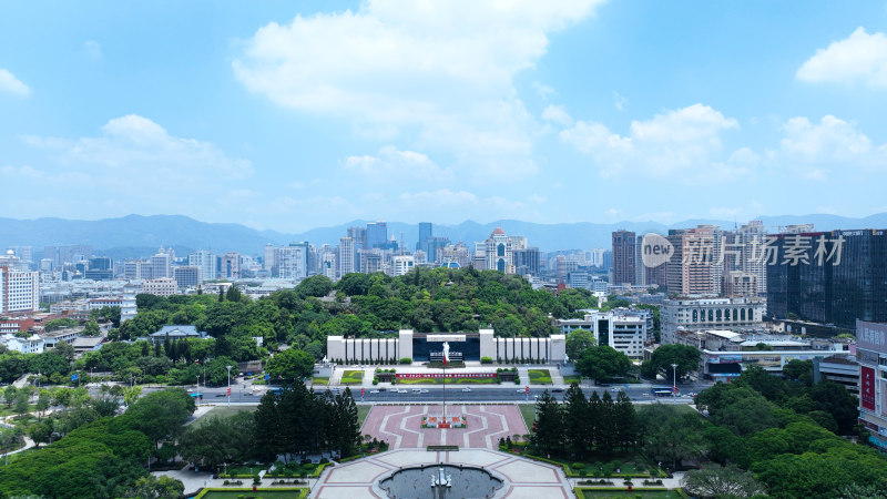 福州五一广场照片航拍福建大剧院于山堂风景