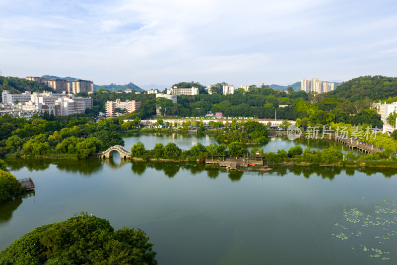 航拍福州福建农林大学校园风光