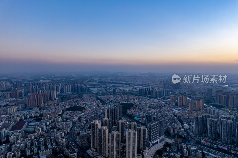 广东江门城市夕阳晚霞航拍摄影图