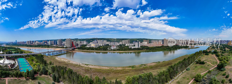 宝鸡城市风光航拍全景图