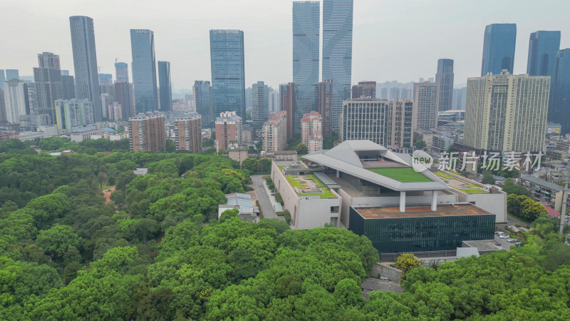 航拍湖南长沙湖南博物院