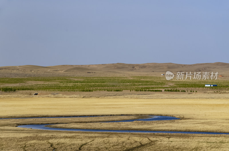 内蒙古锡林浩特锡林九曲景区草原秋色