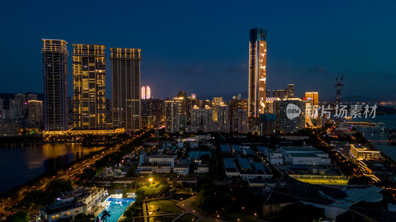 厦门城市夜景航拍图