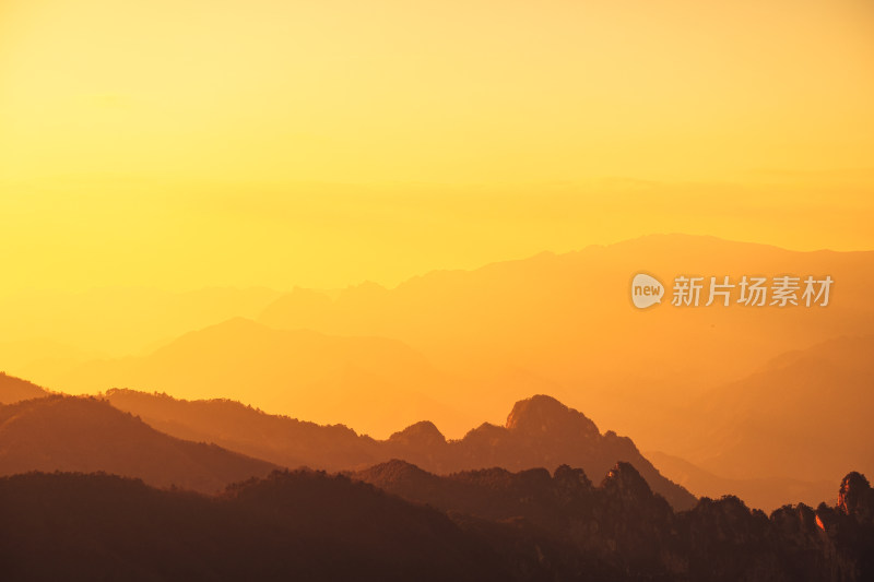 杭州大明山景区山脉唯美日出日落