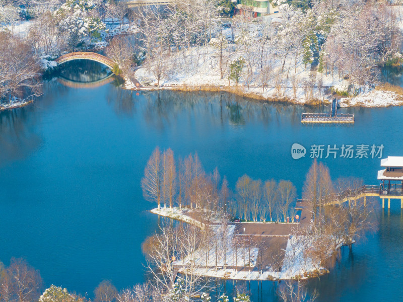 长沙洋湖湿地公园雪景