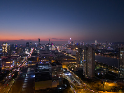 广州琶洲夜景航拍