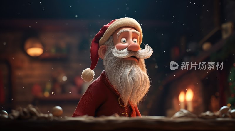 3D卡通有趣的圣诞老人
