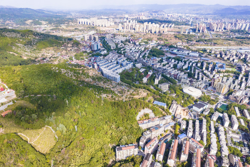 大自然蓝天白云山川城市航拍