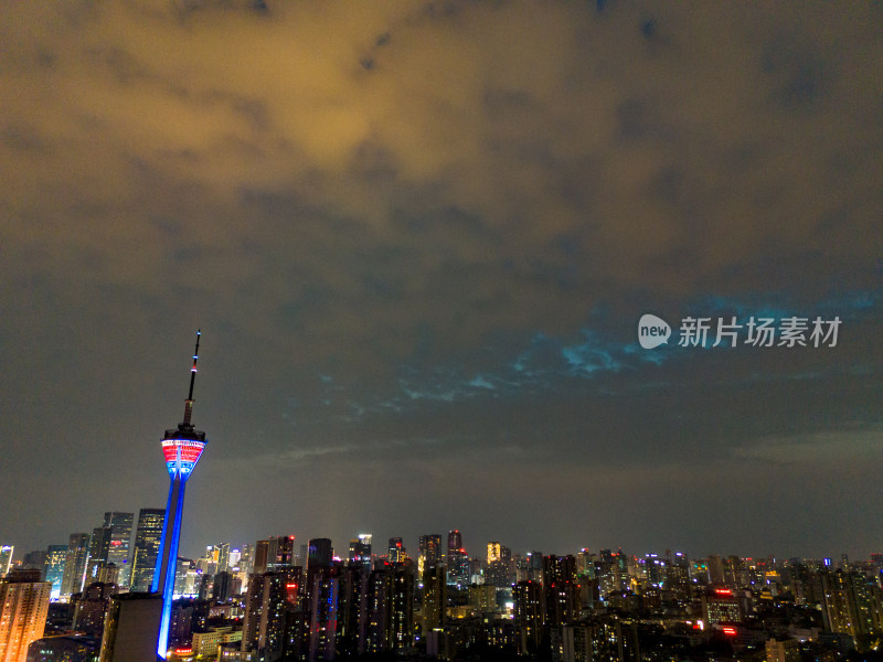 成都夜景交通航拍图