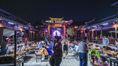 无锡拈花湾禅意小镇夜景